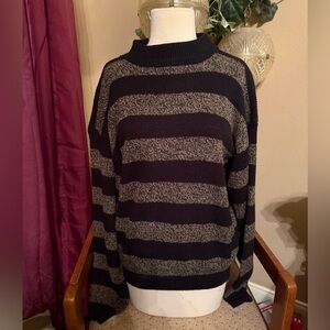 Striped Black and Gray Sweater